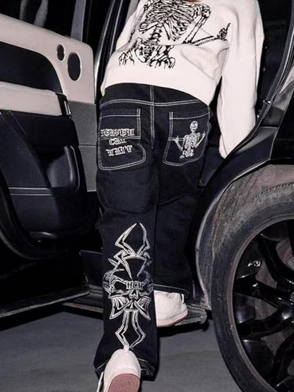 Amalfi Embroidered Baggy Jeans