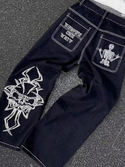 Amalfi Embroidered Baggy Jeans